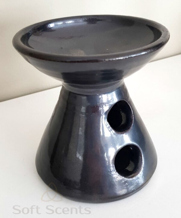 Aromabrander kegel zwart met lichte oliegloed - Afbeelding 2